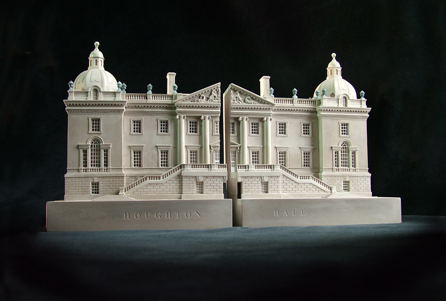 Purchase Houghton Hall Norfolk England, Mirrored Pair of Bookends, handmade in plaster by Timothy Richards.