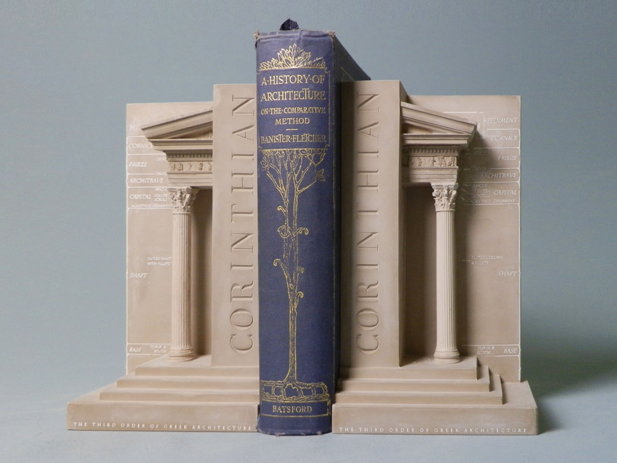 Purchase The Three Orders of Architecture bookends Corinthian, handmade in plaster by Timothy Richards.