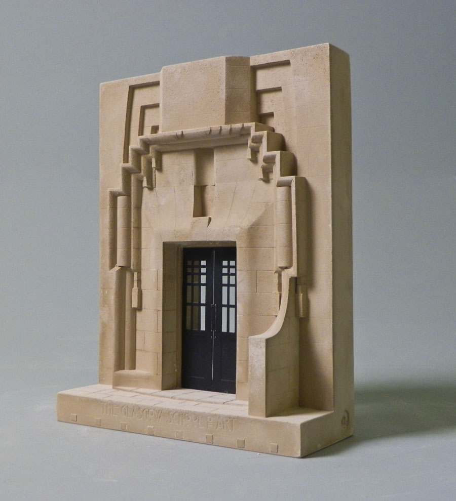 Purchase The West Front of Glasgow School of Art, hand crafted models of famous Doorways by Timothy Richards. 