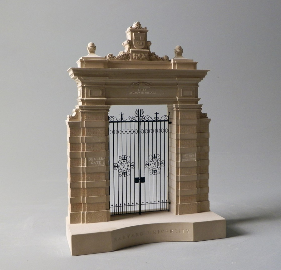 Purchase Dexter Gate of Harvard University USA, hand crafted models of famous Doorways by Timothy Richards. 