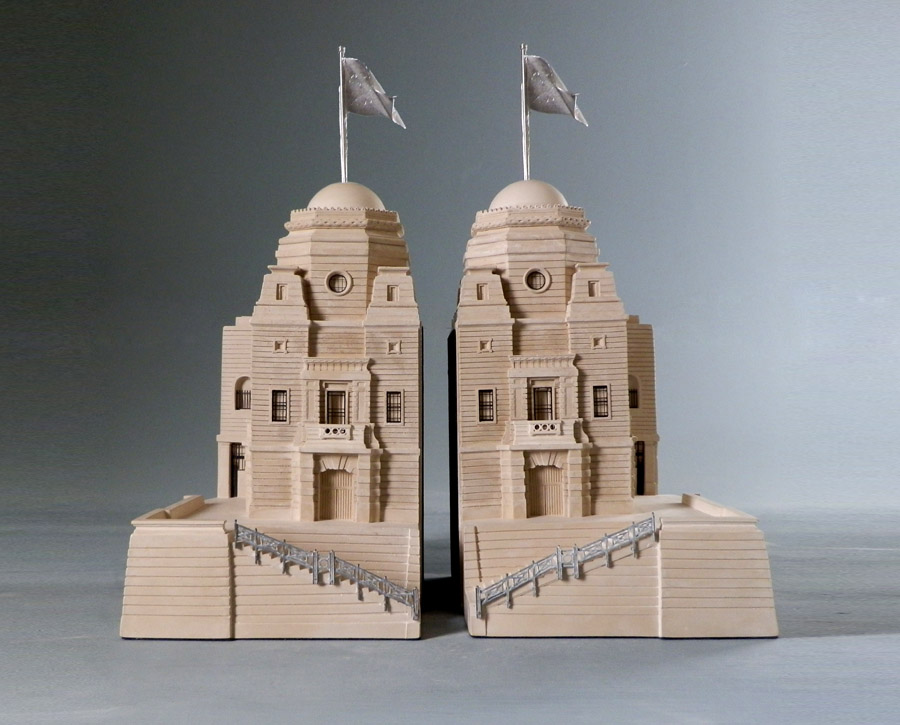 Purchase The Wembley Towers (large) London, Mirrored Pair of Bookends, handmade in plaster by Timothy Richards.