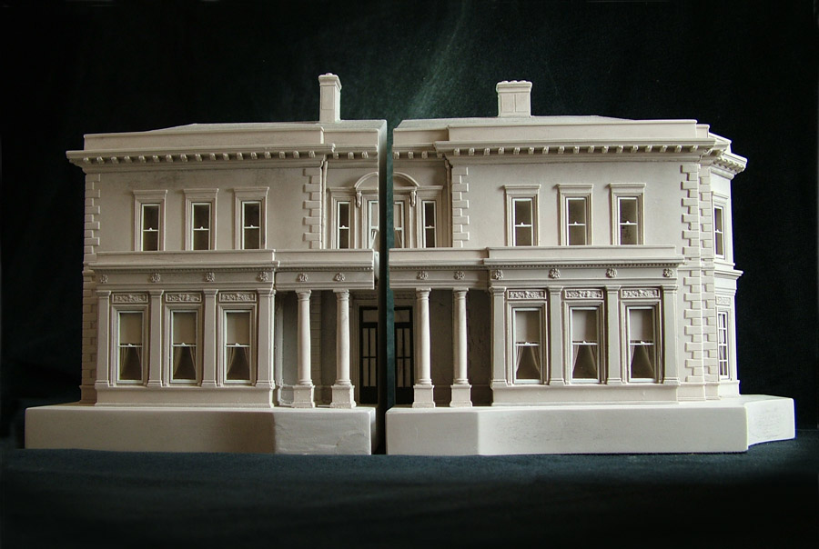 Purchase Hillingdon Court, England, Mirrored Pair of Bookends, handmade in plaster by Timothy Richards.