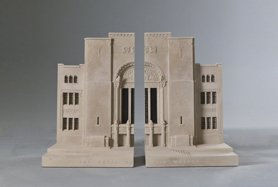 Purchase The Royal Ontario Museum Canada, Mirrored Pair of Bookends, handmade in plaster by Timothy Richards.