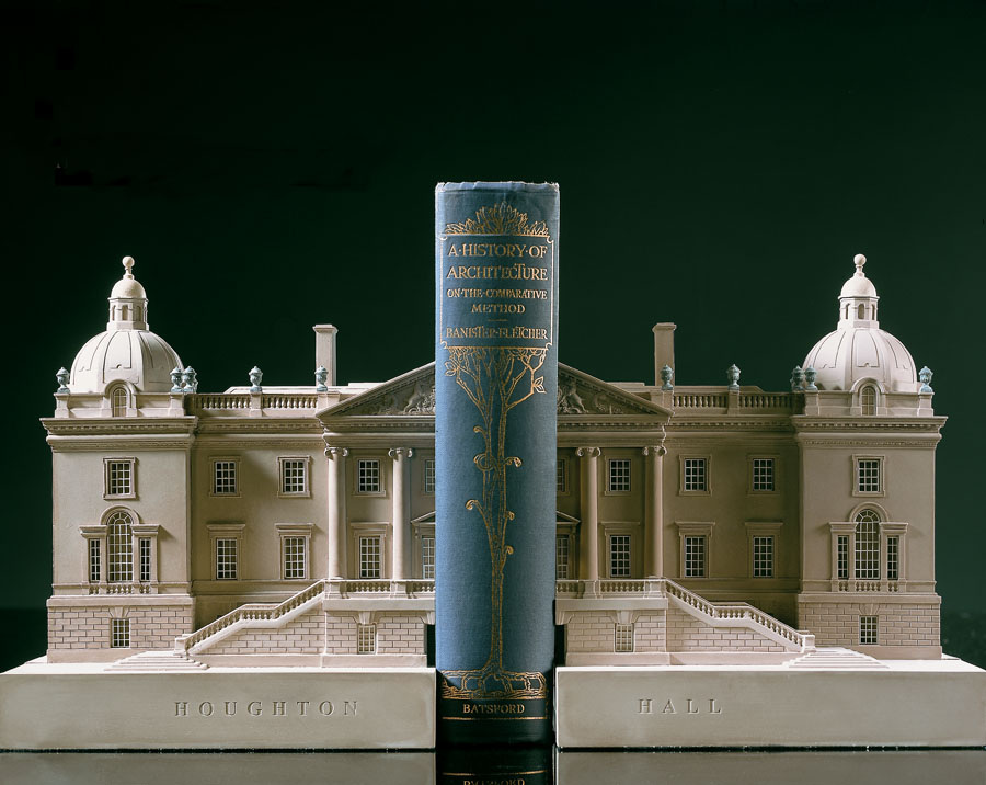 Purchase Houghton Hall Norfolk England, Mirrored Pair of Bookends, handmade in plaster by Timothy Richards.
