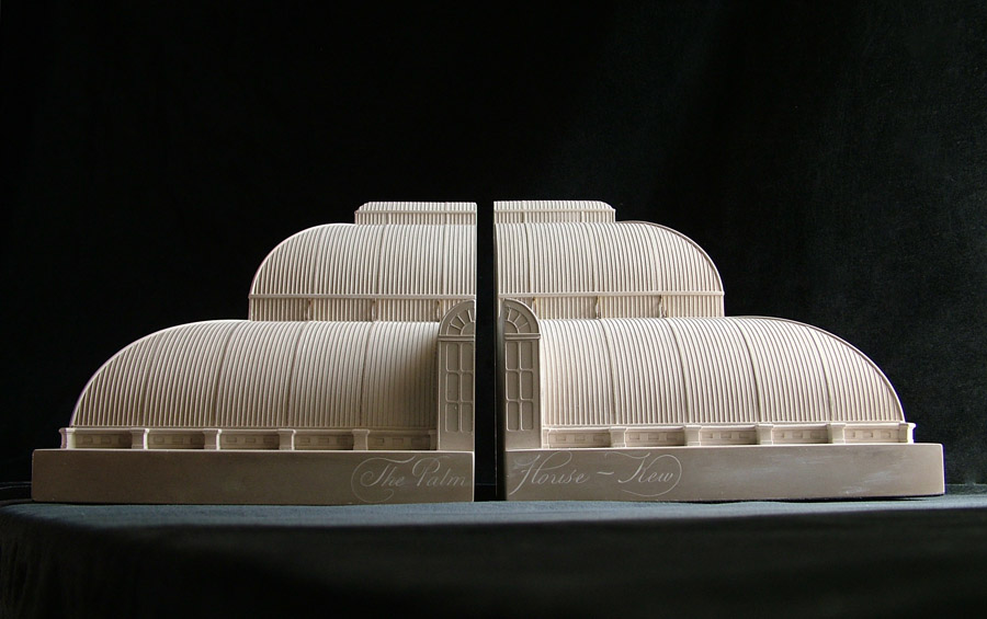 Purchase Palm House Kew Gardens, London, England, Mirrored Pair of Bookends, handmade in plaster by Timothy Richards.