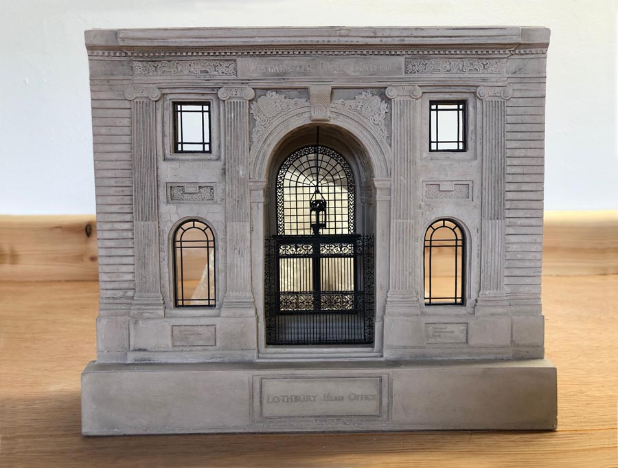 Purchase The Westminster Lothbury Bank Head Office London, England, handmade in plaster by Timothy Richards.